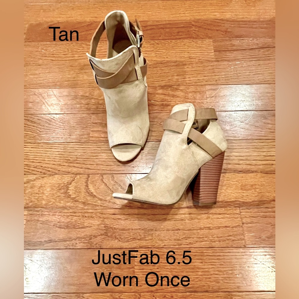 JustFab Tan Booties. Size 6.5
